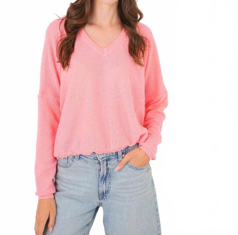 NEW STITCHDROP catamaran long sleeve top in flamingo